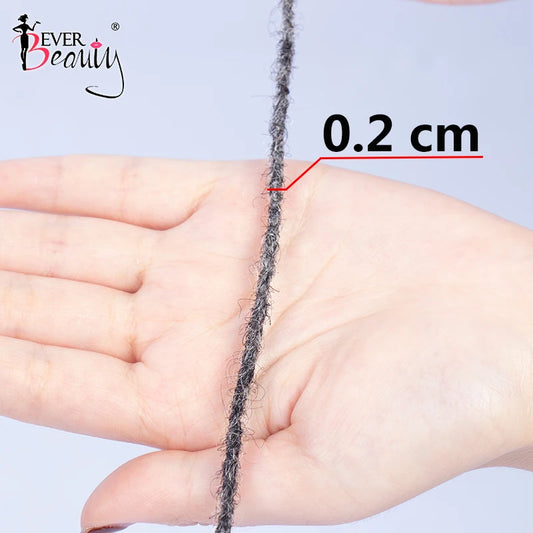 Dreadlocks Human Hair Strand Salt And Pepper Microlocks Bulk Crochet Braid Hair Loc Extension 0.2cm Kinky Curly Braiding Bundles