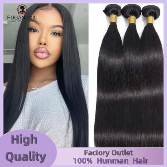 12A Peruvian Straight Bundles Bone Straight Human Hair Extensions 1/3/4 Bundles Deal Natural Color For Black Women Wholesale