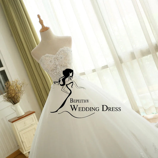BEPEITHY Customized Sexy Sheer Lace Crystal Ball Gown Wedding Dress Sweetheart Vintage Princess Bridal Dresses Vestido De Novia