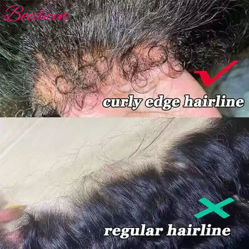 180 Density 13x4 Human Hair Lace Wig 34 Inch Brazilian Straight 4C Kinky Edges Wigs Transparent Lace Front Wigs For Women