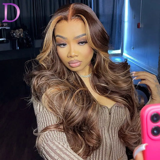 Body Wave Colored Ombre Blonde 13X4 Lace Front Human Hair Wigs 13X6 Hd Lace Frontal Wig Highlight Wigs Human Hair For Women