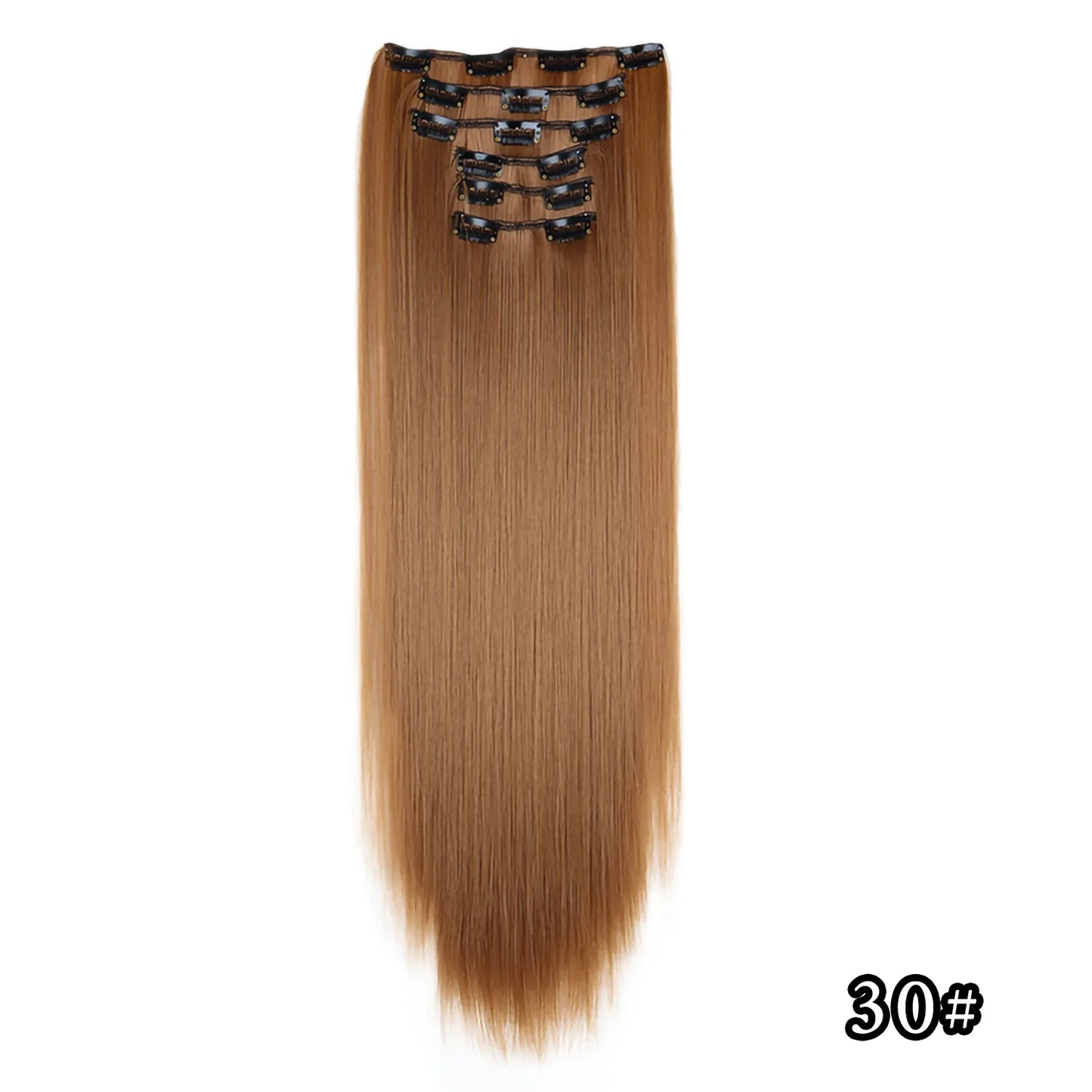 6Pieces/Set Synthetic 24Inch Long Straight Hair Extension Silky Hairpiece for Women