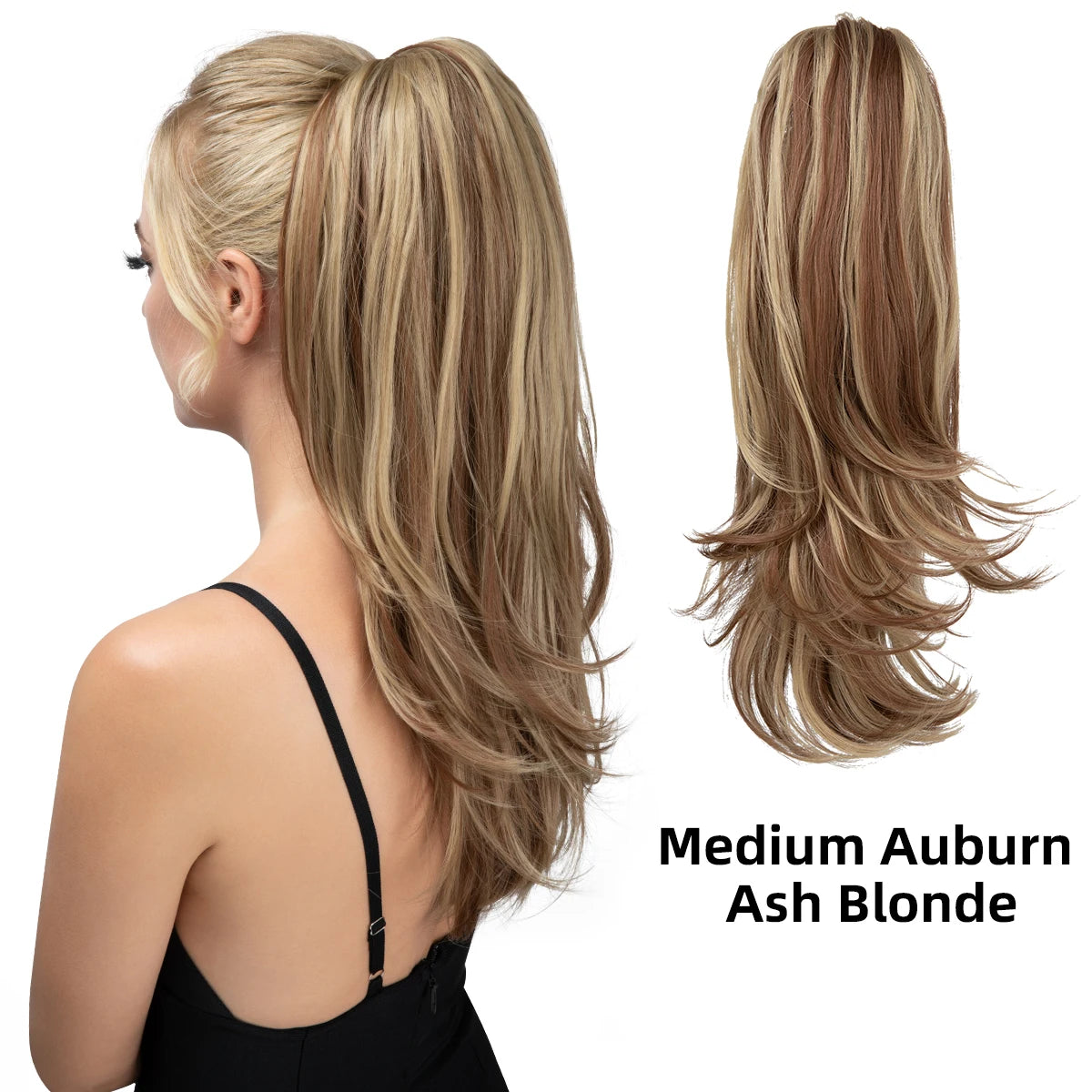 SARLA Premium Synthetic Claw Clip In Ponytail Hair Extensions Long Hairpiece Silky  Straight Fake Pigtail With Band For Women
