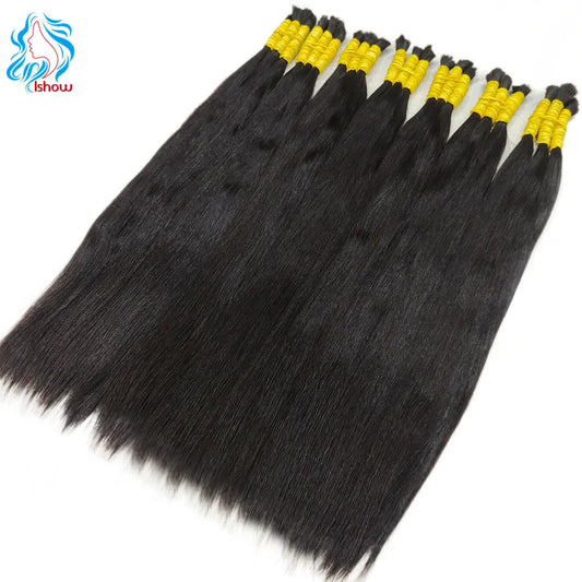 Wholesale Human Hair Bulk For Braiding Natural Color Straight Indian Hair No Weft Braiding Bulk Hair Extensions For Women 50g