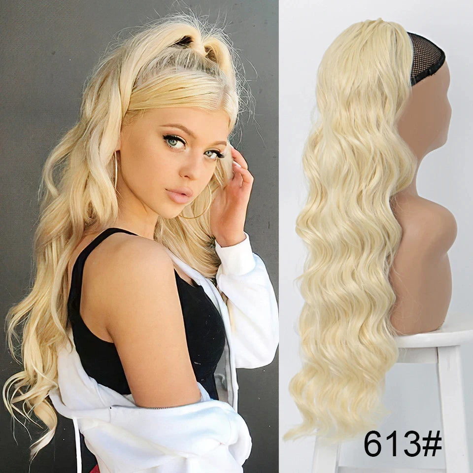 Synthetic Claw Clip In Short Ponytail Curly Pony Tail Clip-on hair False Wig House Pony Extension Hairpiece For Women