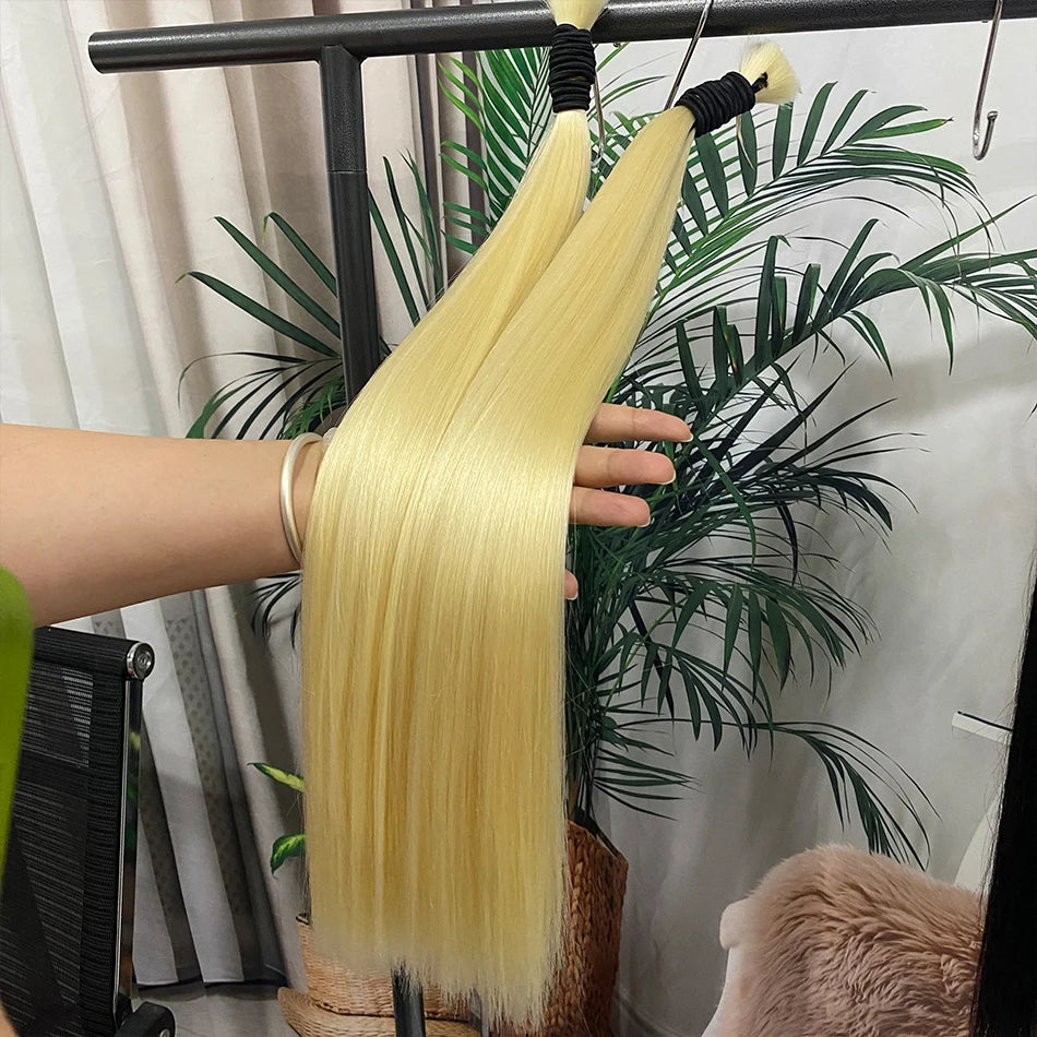 60% Density 16a 613 Hair Bulk 100% Human Hair Bulk 1b Natural Color No Weft Unprocessed Vietnamese Braiding Bone Straight Hair
