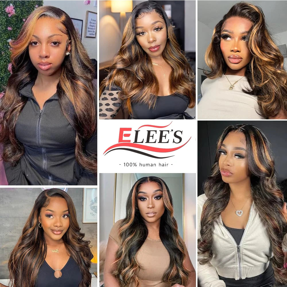 Wear And Go 9x6 Glueless Wigs Human Hair 1B/30 Highlight Wig Body Wave Human Hair Wigs For Women Pre Plucked Bleached Knots