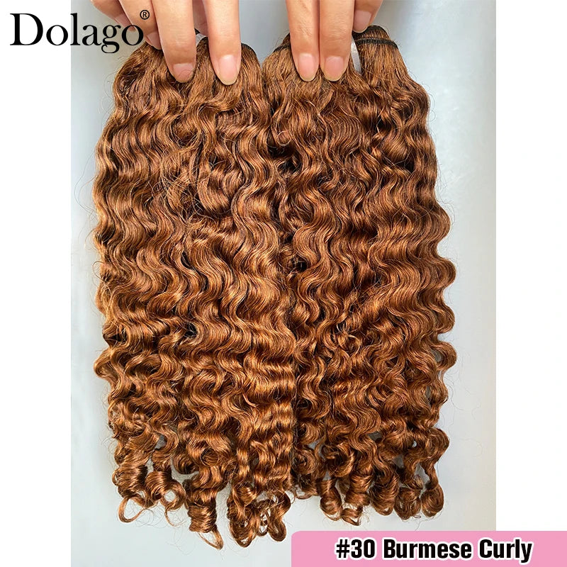 Colored Hair Bundles Burmese Curly Raw Hair Chocolate Brown Bundles Human Hair Vietnamese 100% Human Hair Extensions 3 Deals