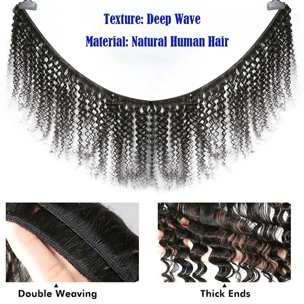 Curly Human Hair Bundles Burmese Curly Hair Bundles Deep Wave Bundles Water Wave Raw Virgin Unprocessed Extensions 1 3 4 Bundles