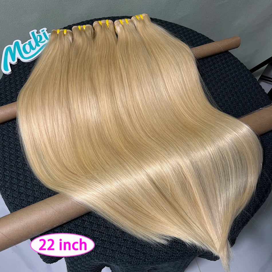 #613 Blonde Colored Straight Human Hair Bundles 1/2/3/4 Pcs 10-30 Inch 100% Raw Virgin Human Hair Weave Extensions For Women