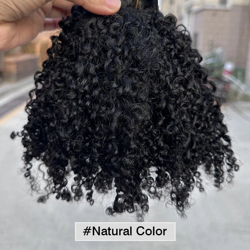 Double Drawn 3C 4A Burmese Curly Hair Bundles 100% Human Hair Afro Kinky Curly Human Hair Extensions For Black Women 100g/pc