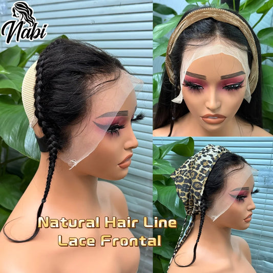 Nabi Natural Hair Frontal 13x4 Lace Frontal With Braids Remy Brazilian Human Hair Frontal Lace Only 10 inch for Headband Wigs