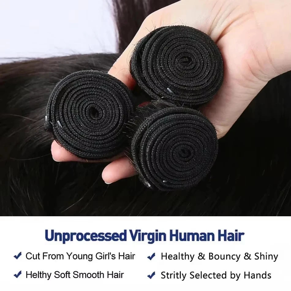 30 40 Inch Bone Straight Bundles Human Hair Bundle Unprocessed Hair 3 4 Bundle 100% Brazilian Human Hair Straight Hair Extension