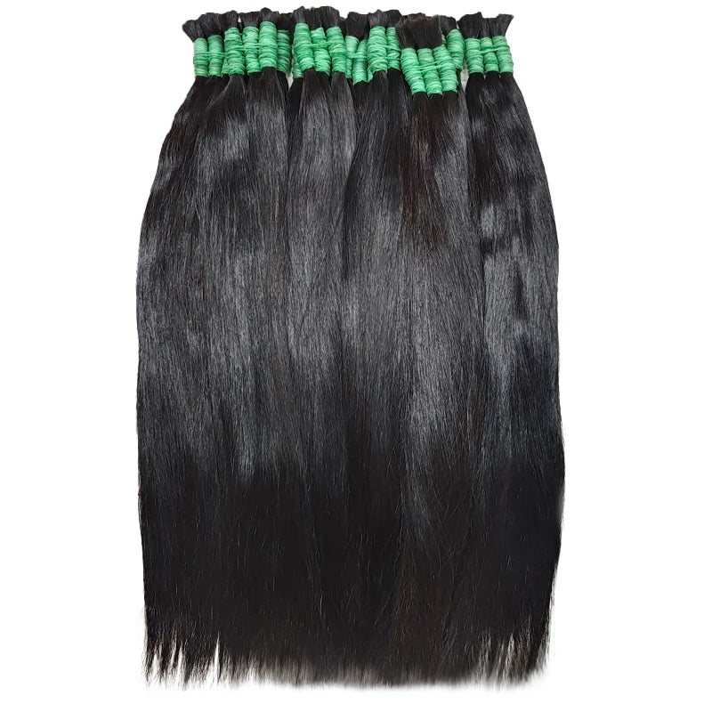 Wholesale Human Hair For Braiding Straight Indian Hair Vendor Virgin Bundles No weft Natural Hair Bulk 100% Human Hair Extension