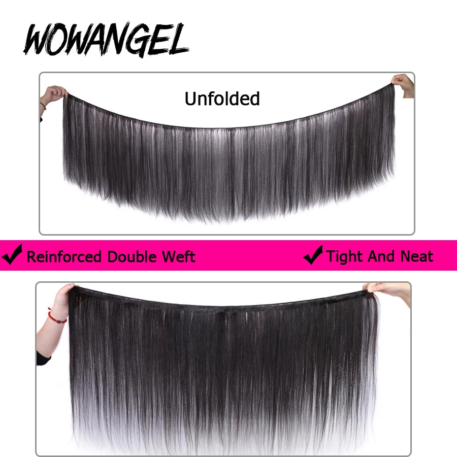 30 Inch Raw Hair Virgin Unprocessed 100% Human Hair Extensions Bone Straight 1/3/4 PCS Human Hair Bundles Brazilian Double Weft