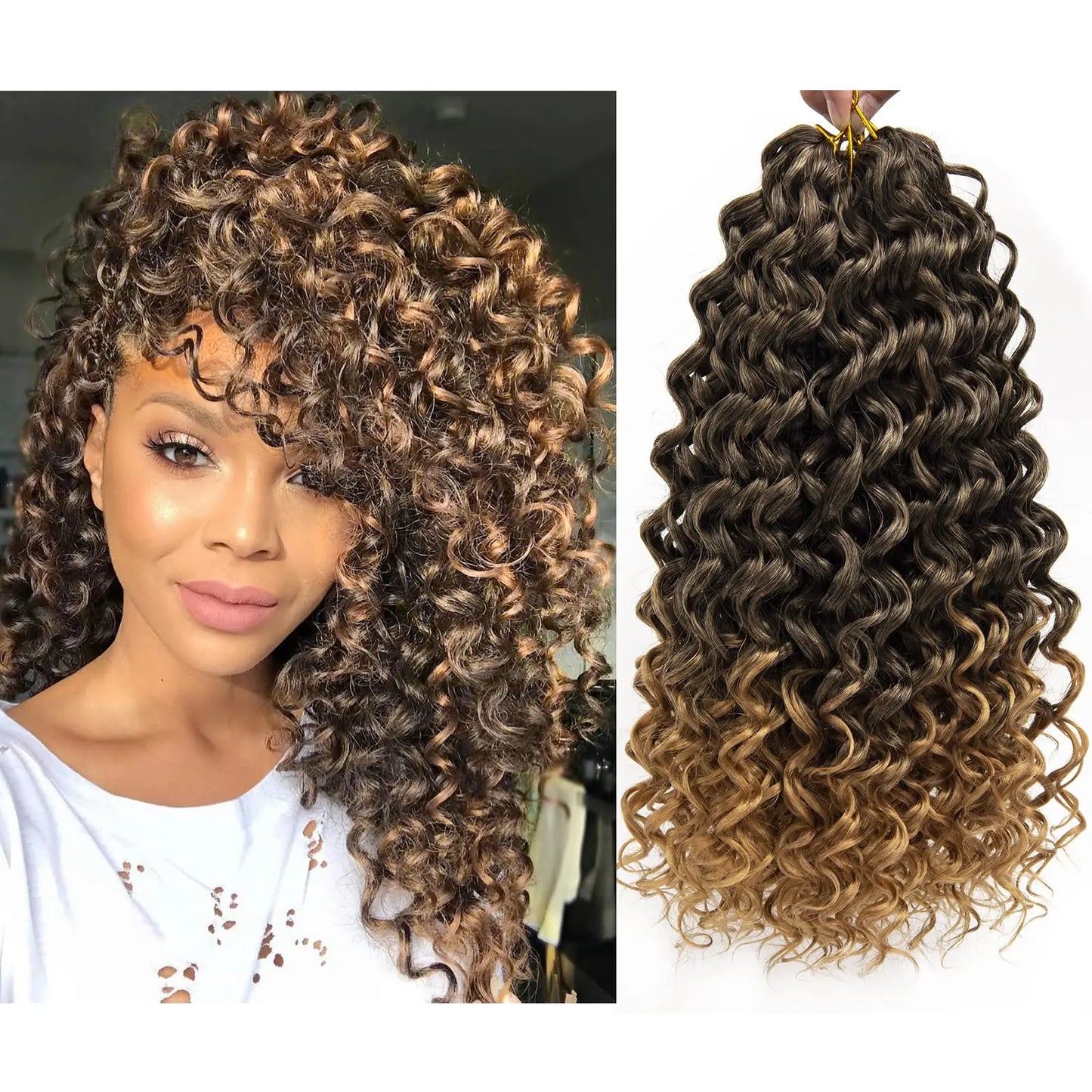 12"GoGo Curl Crochet Hair Short Curly Crochet Hair for Women Water Wave Deep Twist Crochet Braids Synthetic Braiding Hair