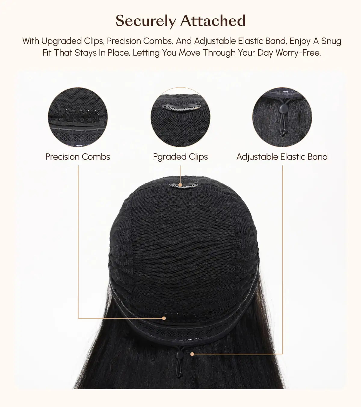 UNICE Hair Upgraded Drawstring Body Wave V Part Wig 100% Human Hair Natural Color V-Part Wig Ombre Brown VPart Wigs 150% Density