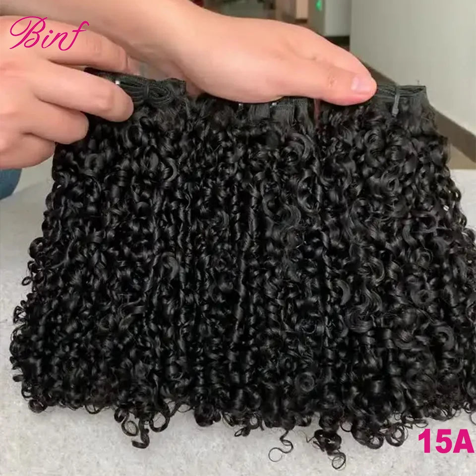 10"-26" Pissy/Funmi/ Burmese Pixie Curly Brazilian Human Hair Weave 1/3/4 Bundles Deal Hair Extension Raw For Women Double Weft