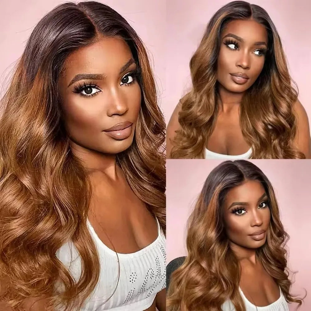 Ombre Color Body Wave Human Hair Bundles With Closure Brazilian Virgin Hair Bundles 1b/4/27 1b/4/30 Hair Weave Bundle Human Hair