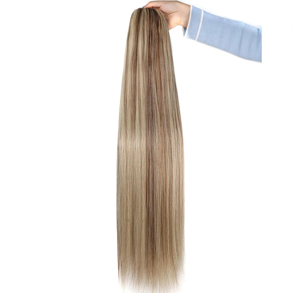 Synthetic Long Straight Ponytail Drawstring Pony Tail 32inch Clip In Hair Extensions for Women Heat Resistant Fake Hair BOOMING