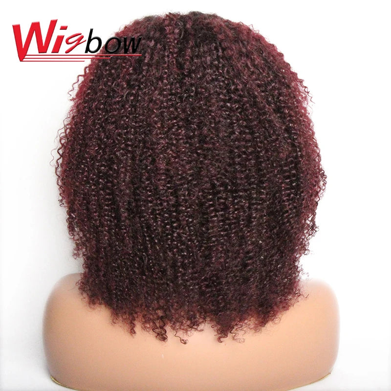 Ombre Human Hair 4x4 Closure Wig For Women Brazilian Hair Short Human Curly Wigs Mid Part Lace Wigs With Pre-Plucked T1B/27/30