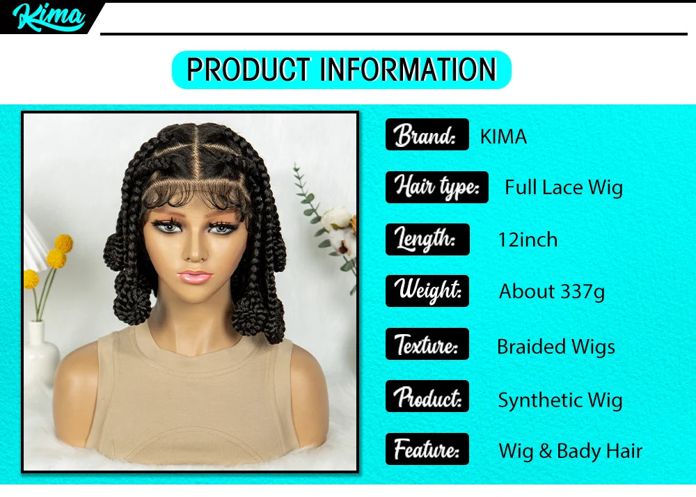 Kima Koroba Braided Wigs Full Lace knotless Jumbo Box Braided Wigs for Africa Women