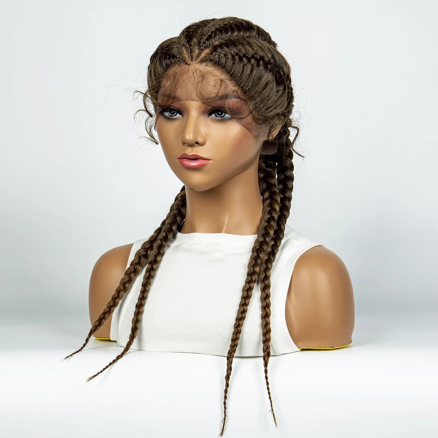 Synthetic Lace Wigs Braided Wigs with Baby Hair Long 26 Inches Box Braids Wig for Black Women Lace Front  Afro Hair Wigs