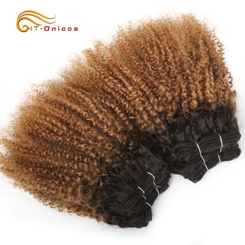 6Pcs/Lot Peruvian Curly Bundles Jerry Curl Double Drawn Human Hair Remy Funmi Hair T1B 30 99J Colored Hair Extension