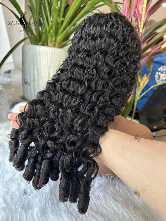 Burmese Curly Human Hair Wigs 12A Vietnamese Hair 13X6 Hd Transparent Lace Front Wig Vietnamese Raw Human Hair 200% Density