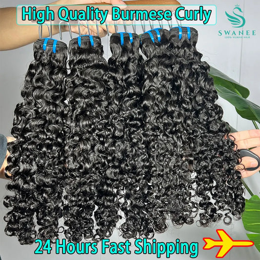 15A Burmese Curly 100% Human Hair Bundles Bouncy Curly Unprocessed Raw Virgin Hair Weave Extensions For Black Women