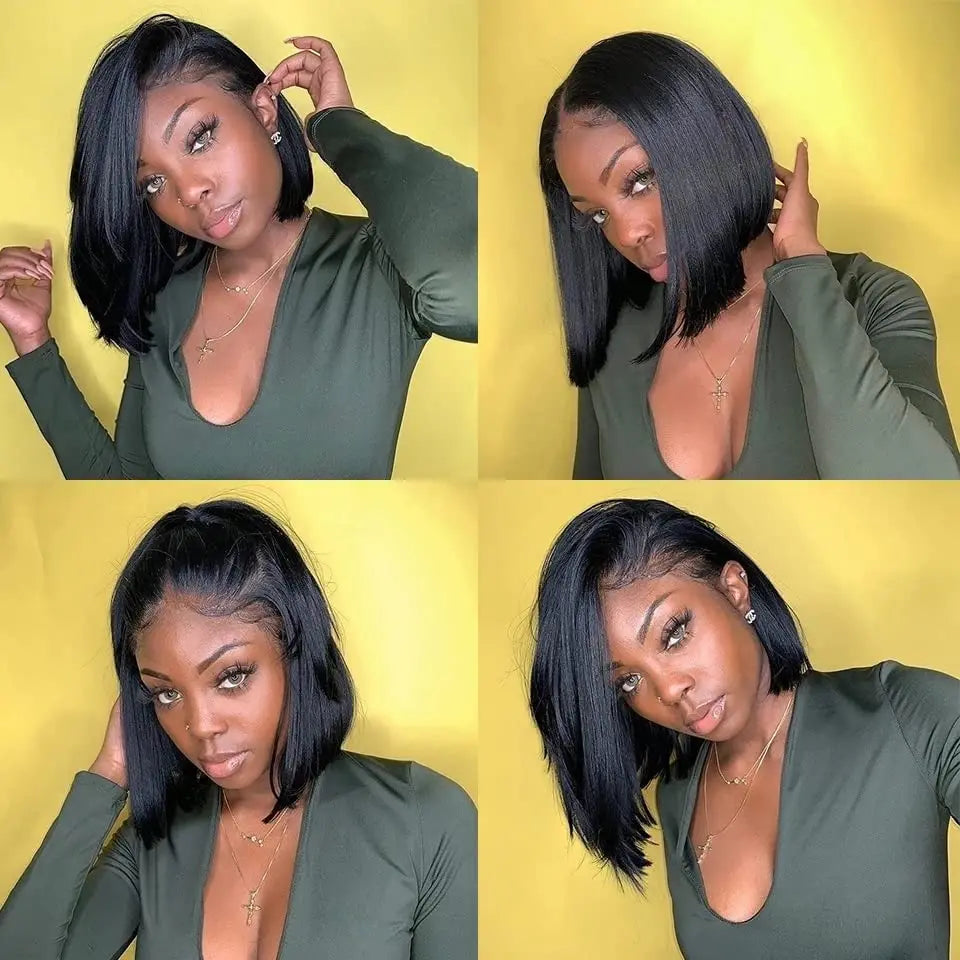 Glueless Bob Hair Wig Human Hair Ready To Wear Straight Transprent 13x4 Lace Closure Wigs For Women Glueless Wigs Human Hair
