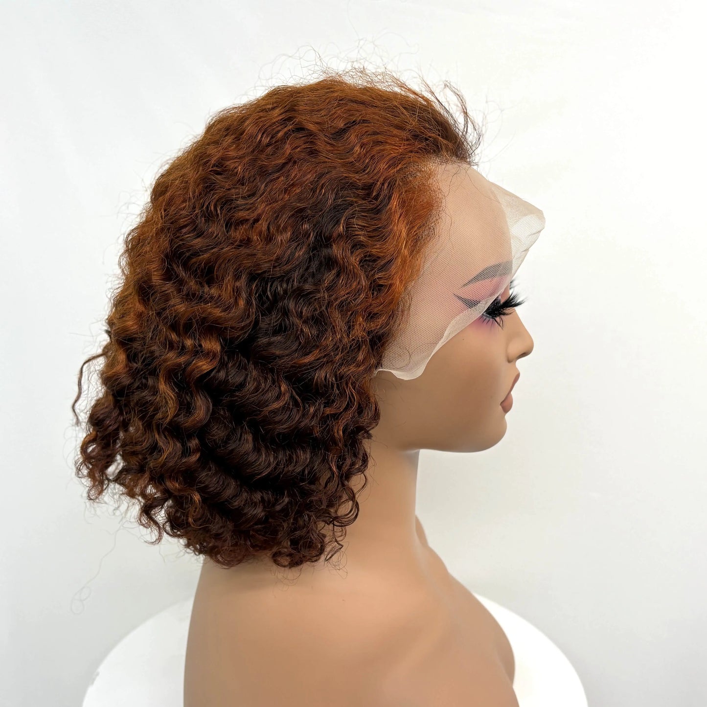 250% Density 4/30/4 Higjlight Ombre Short Water Wave Bob Wig Human Hair Wigs 13x4  Lace Frontal Deep Wave Curly Wig for Women