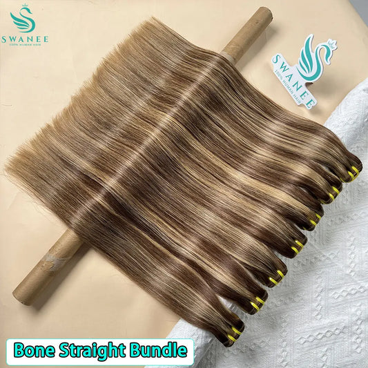 SWANEE P4/27 Highlight Bone Straight Bundles Double Weft Vietnamese Human Hair Weave Bundles Remy Human Hair Extensions