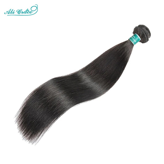 ALI GRACE Hair Straight Human Hair Bundles 1/3/4 Pcs Brazilian Straight Hair Bundles 28 30 32 Inch Remy Hair Weave Natural Color
