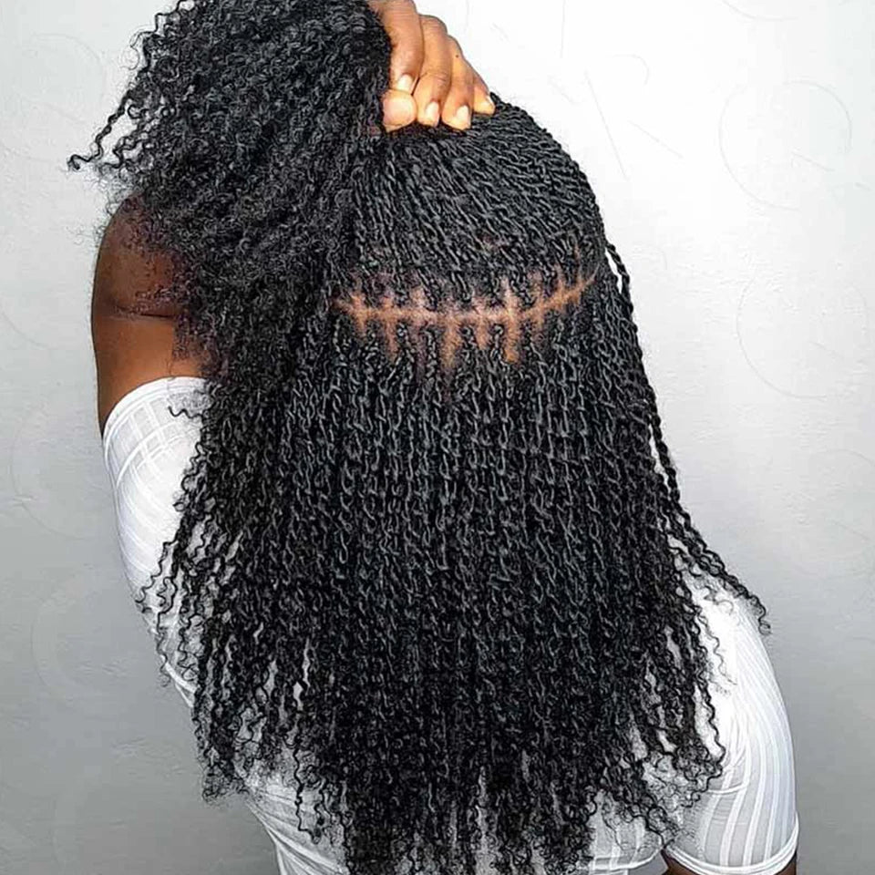 Sleek Afro Kinky Bulk Human Hair Extensions US Local Shipping Natural Black/Brown Lightweight for Braiding Styling Everyday Wear