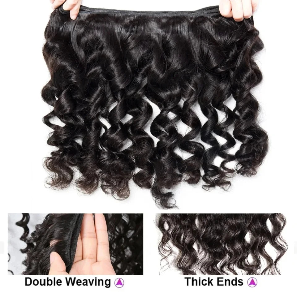 16A Loose Wave Bundles 100% Human Hair Brazilian Remy Hair 2/3/4/5/6 Pcs Unprocessed Double Weft Hair Extensions Weave For Women