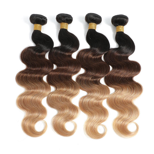 12A Body Wave Human Hair Bundles Ombre Colored 1/3/4 Bundles Human Hair 100% Unprocessed Virgin Brazilian Hair Weave Extensions