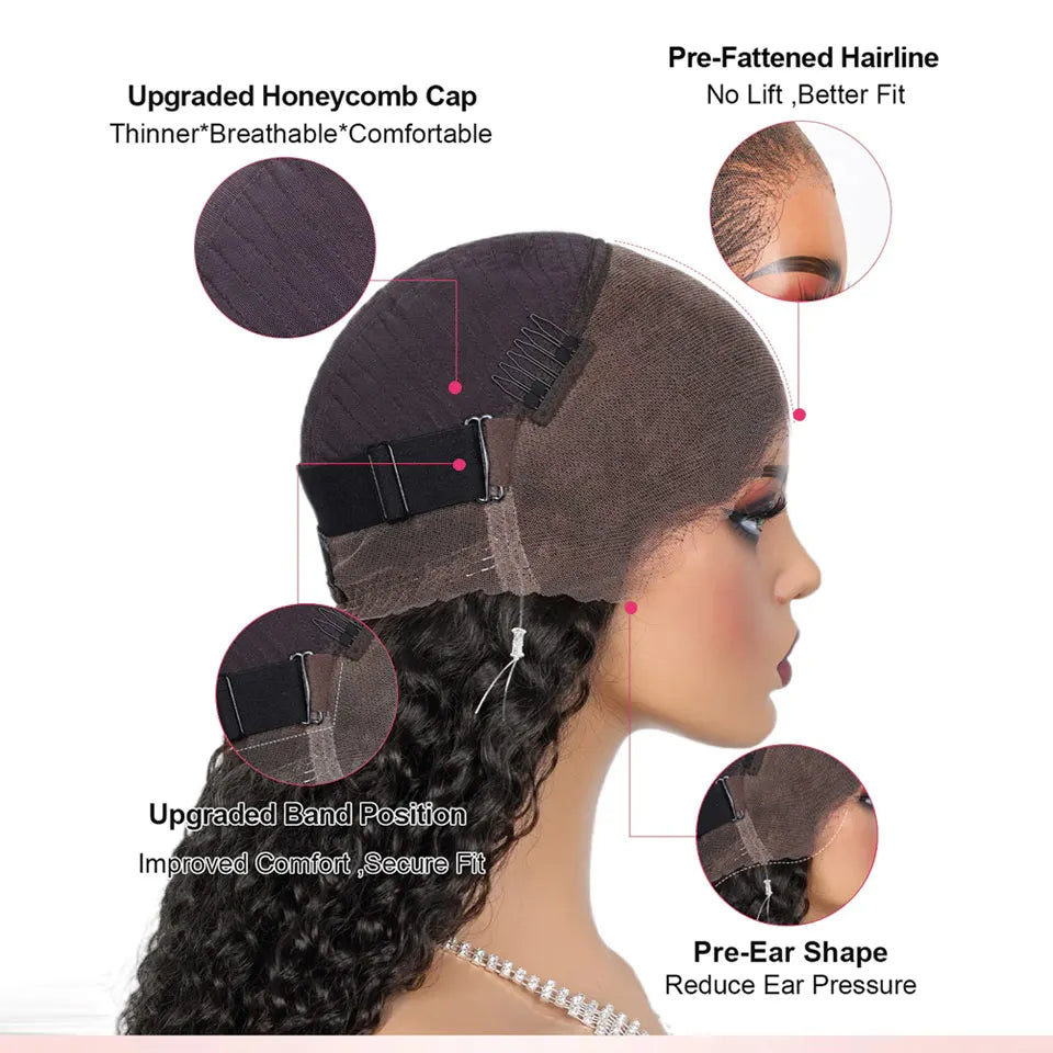 KissLove Invisi Strap 360 Lace Frontal Wigs Human Hair Layer Cut Body Wave with Bang Glueless Wigs Human Hair Salon Hairstyles