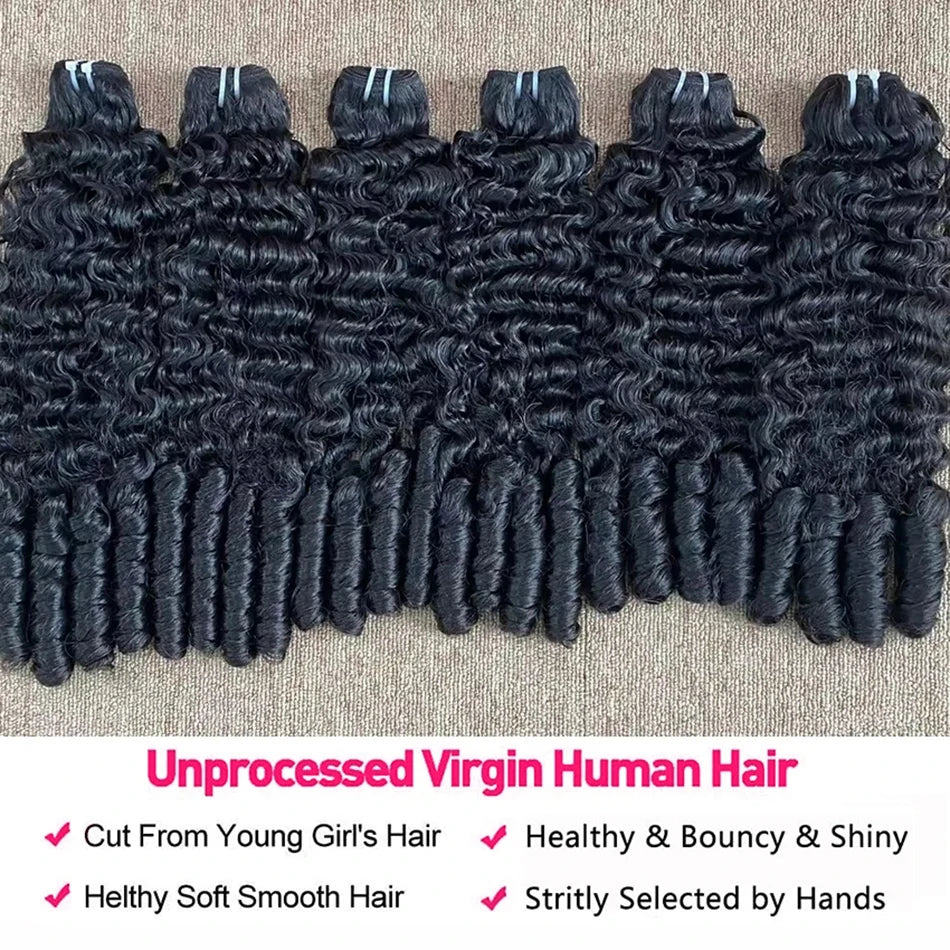 Burmese Curly Bundles Human Hair 100% Unprocessed Virgin Hair Bundles Deals 14A Raw Burmese Curly Human Hair Extensions on Sale