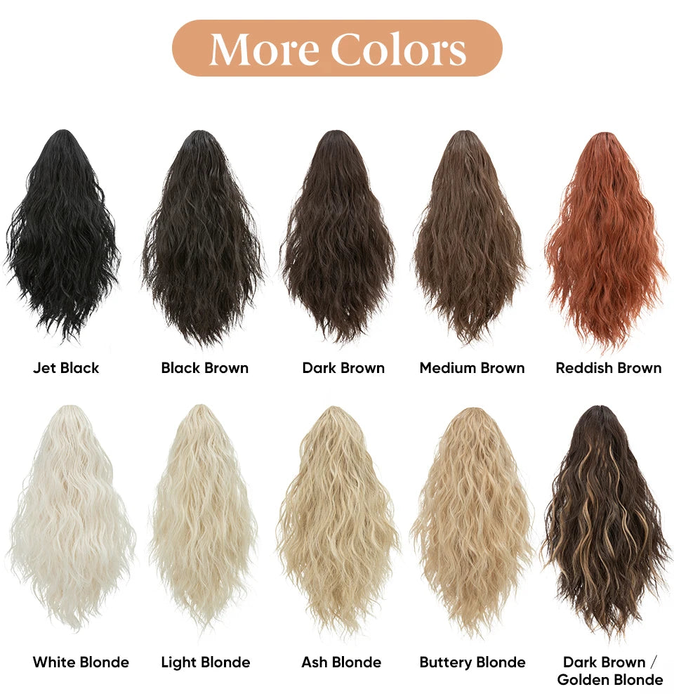 13Inch Premium Synthetic Curly Claw Clip In Ponytail Blonde Brown Short Hairpiece Fake Hair False Pigtail Hair Extensions P064