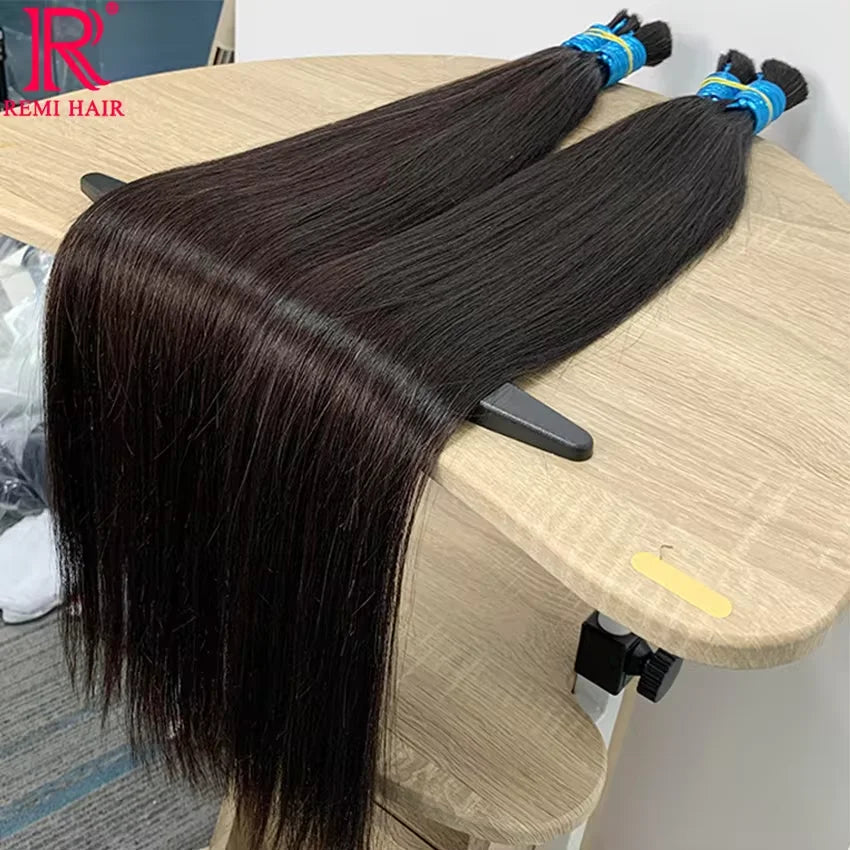 100% Real No Weft Human Hair Extensions for Women Remy Human Hair Bulk Unprocessed Natural Virgin Indian Hair Braiding Original