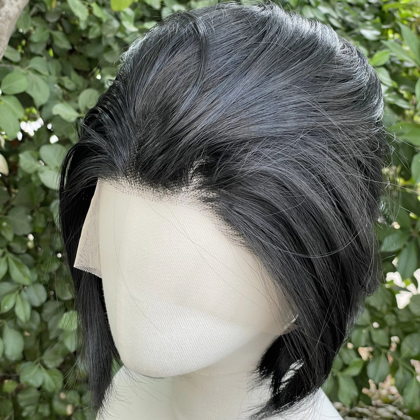 #1 Jet Black Short Bob Cut Synthetic Lace Front Wig for Women Cosplay Wig for Men Natural Hairline Glueless 13x4 Lace Front Wigs