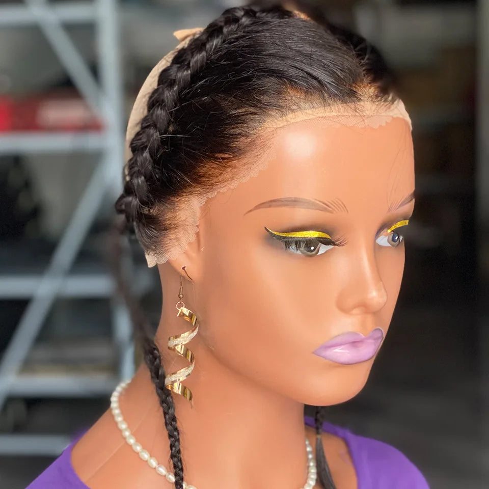 Top Grade 12 Inch Ear To Ear Braided Hairpiece Bleached Knot Full 13x4 Lace Frontal Human Hair Extension Unprocessed Virgin Hair