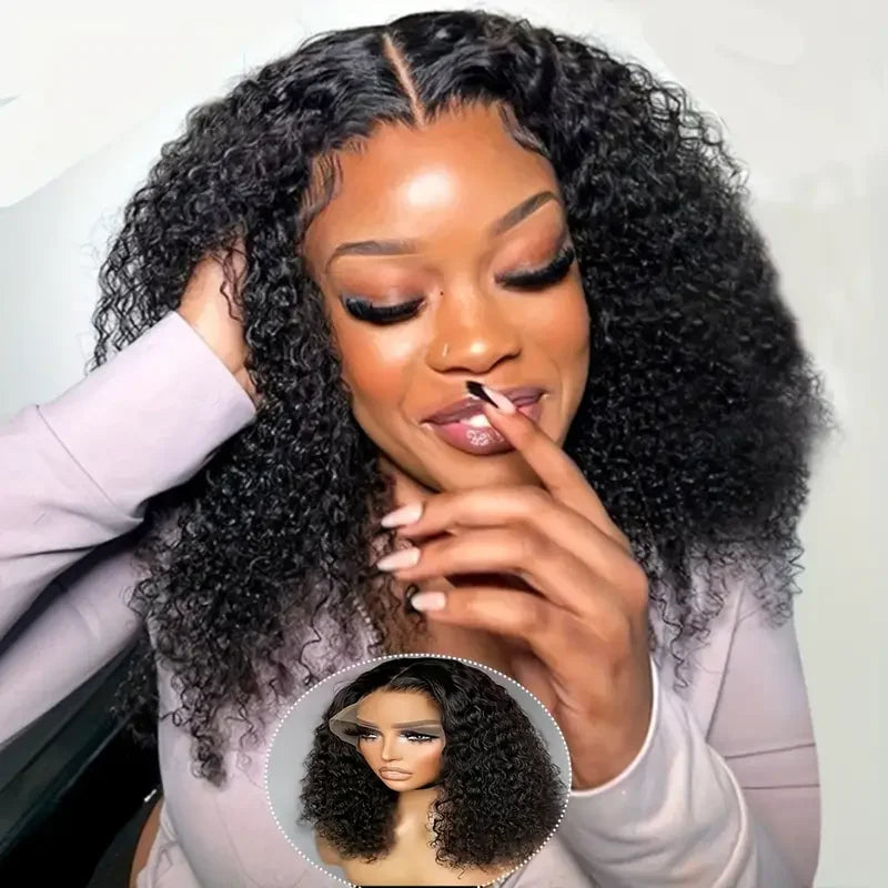 12A Kinky Curly Human Hair Wigs 13X4 Lace Frontal Wigs For Women Pre Plucked With Baby Hair Brazilian Virgin Jerry Curly Bob Wig