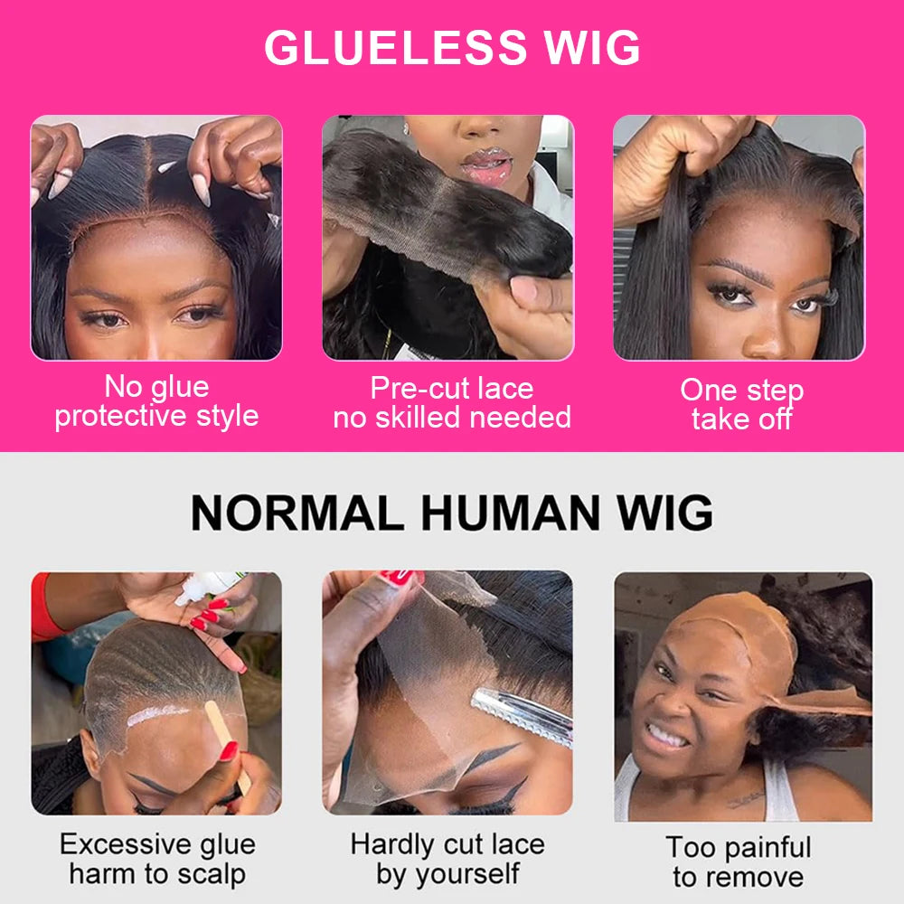 250% High Density Brazilian 30 40Inch Glueless Wig Human Hair Bone Straight 13x4 HD Lace Frontal Human Hair Wigs 7x5 Closure Wig