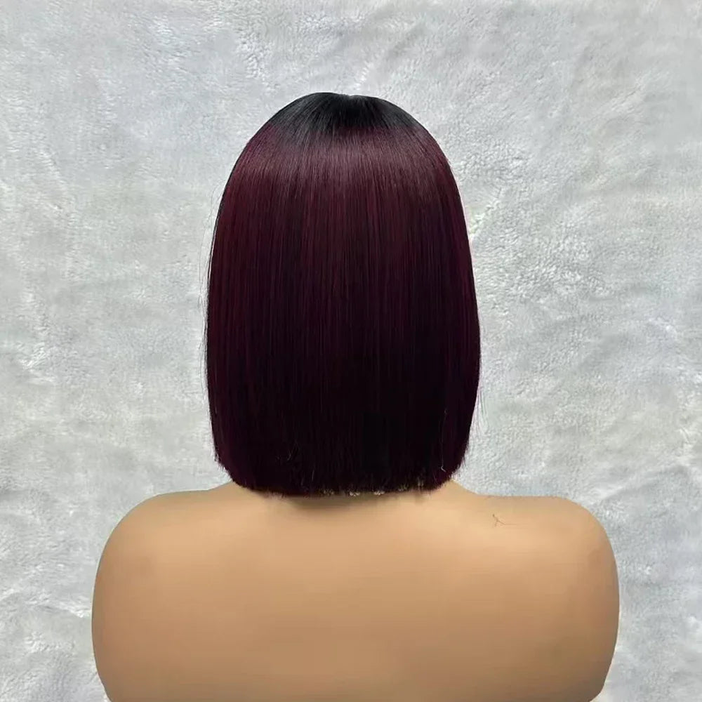2x6 Lace Closure Bob Wigs Honey Brown Color Vietnam Raw Bone Straight Human Hair Short Bob Glueless Wigs for Women 180% Density