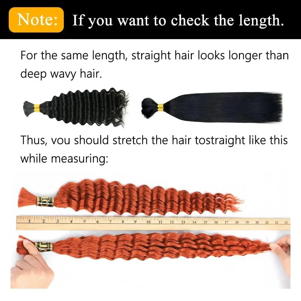 V Beauty Human Hair for Braiding Deep Wave #27 Honey Blonde Bulk Human Hair Bundles No Weft Hair Bulk for Women Hair Extensions