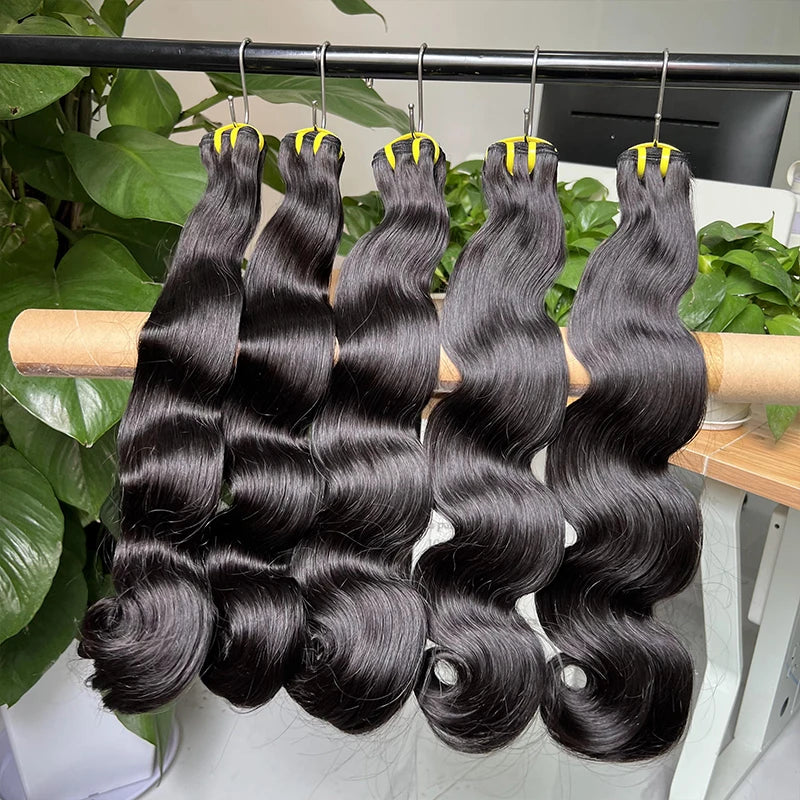 15A Grade Super Double Drawn Body Wave Bundles Human Hair Unprocessed Raw Hair Weave Bundles Human Hair Curly Vietnamese Hair