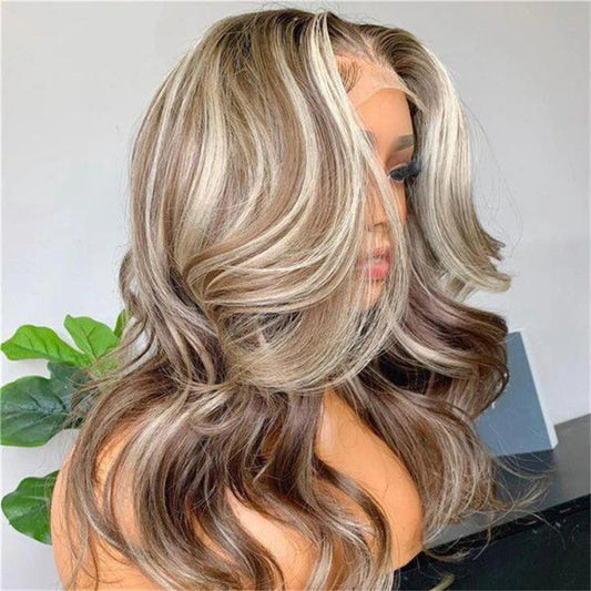 13x6 Highlight Ash Blonde Wigs Human Hair Brazilian Body Wave Lace Front Human Hair Wigs 613 Blonde Color 13x6 Lace Frontal Wigs