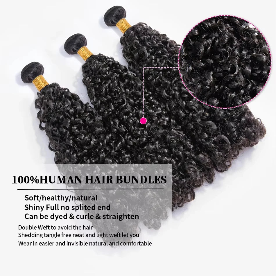 Real Brazilian Spiral Curly 10A Human Hair Bundles Deep Curly Remy Hair Weave Bundles Extensiones 3B-3C Hair Bundles No Tangle